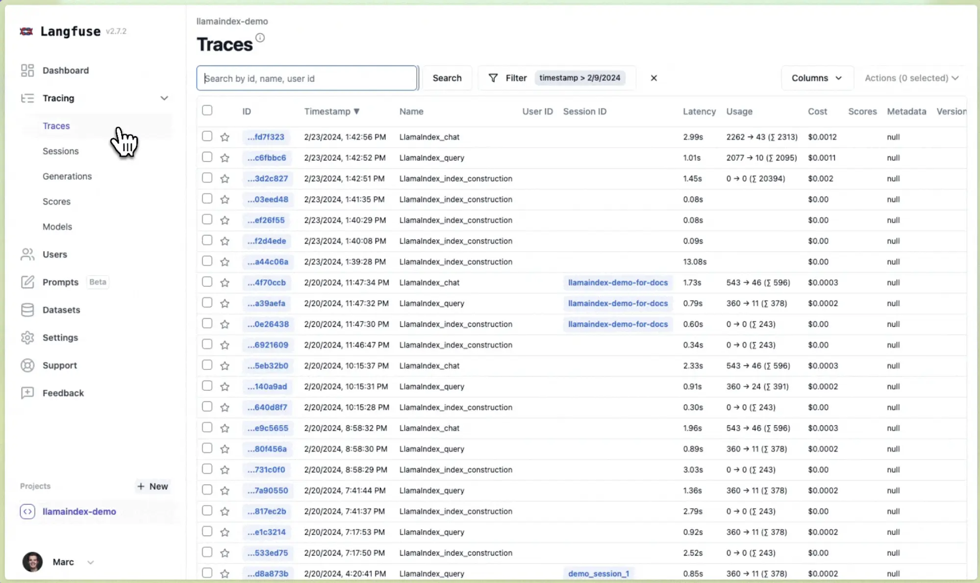 Langfuse Dashboard Image